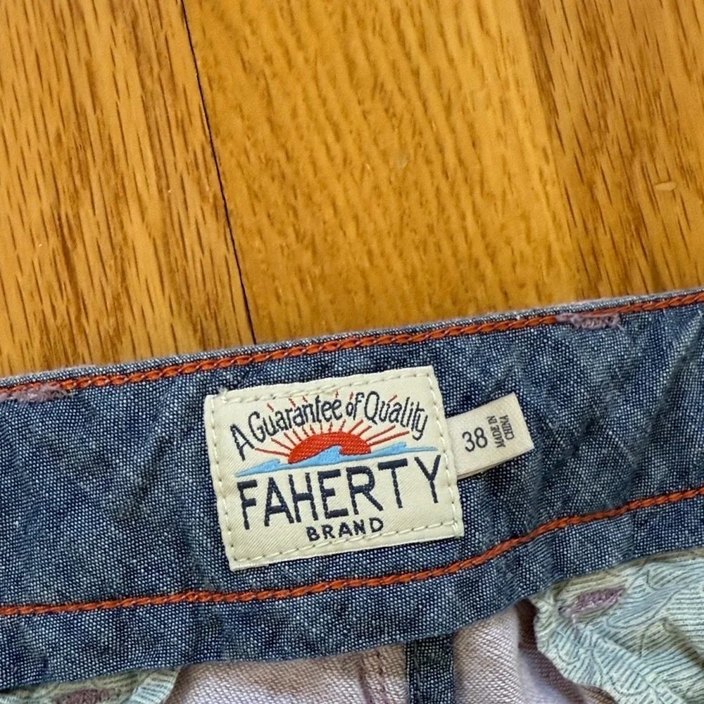 Faherty Light Pink Linen Shorts